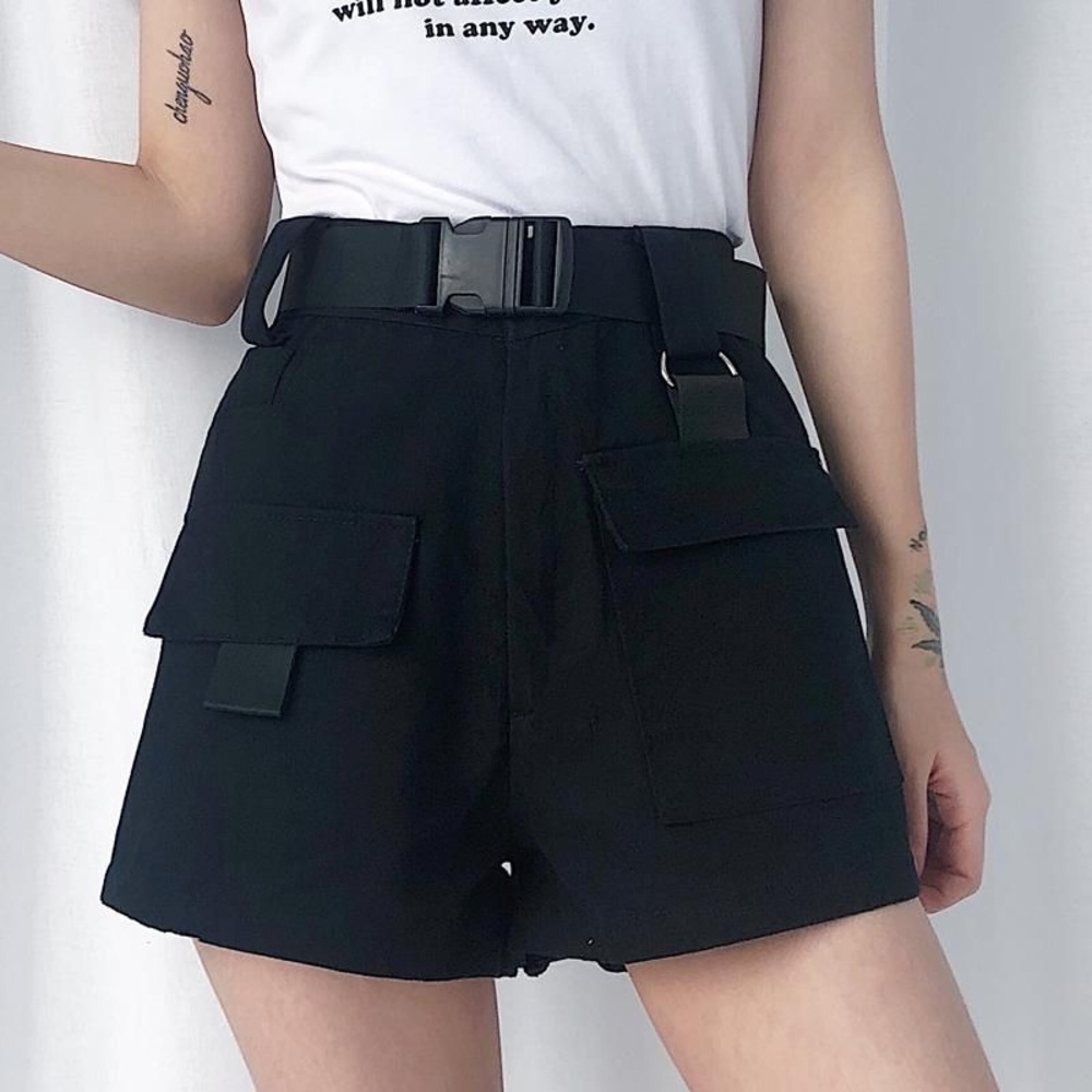70's Waist Belted Utility Shorts